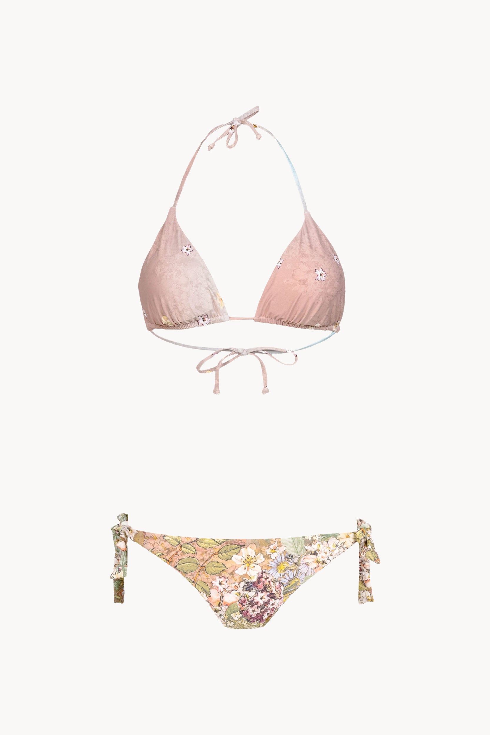 Bikini a triangolo e slip rosa