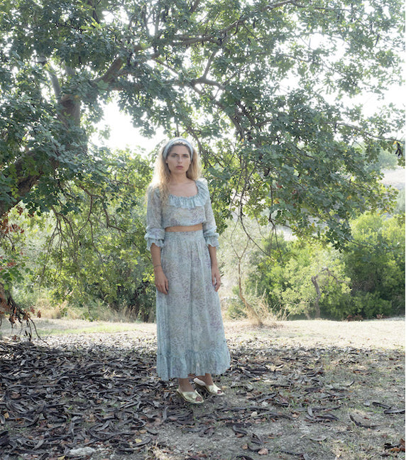Top in cotone stampato floreale