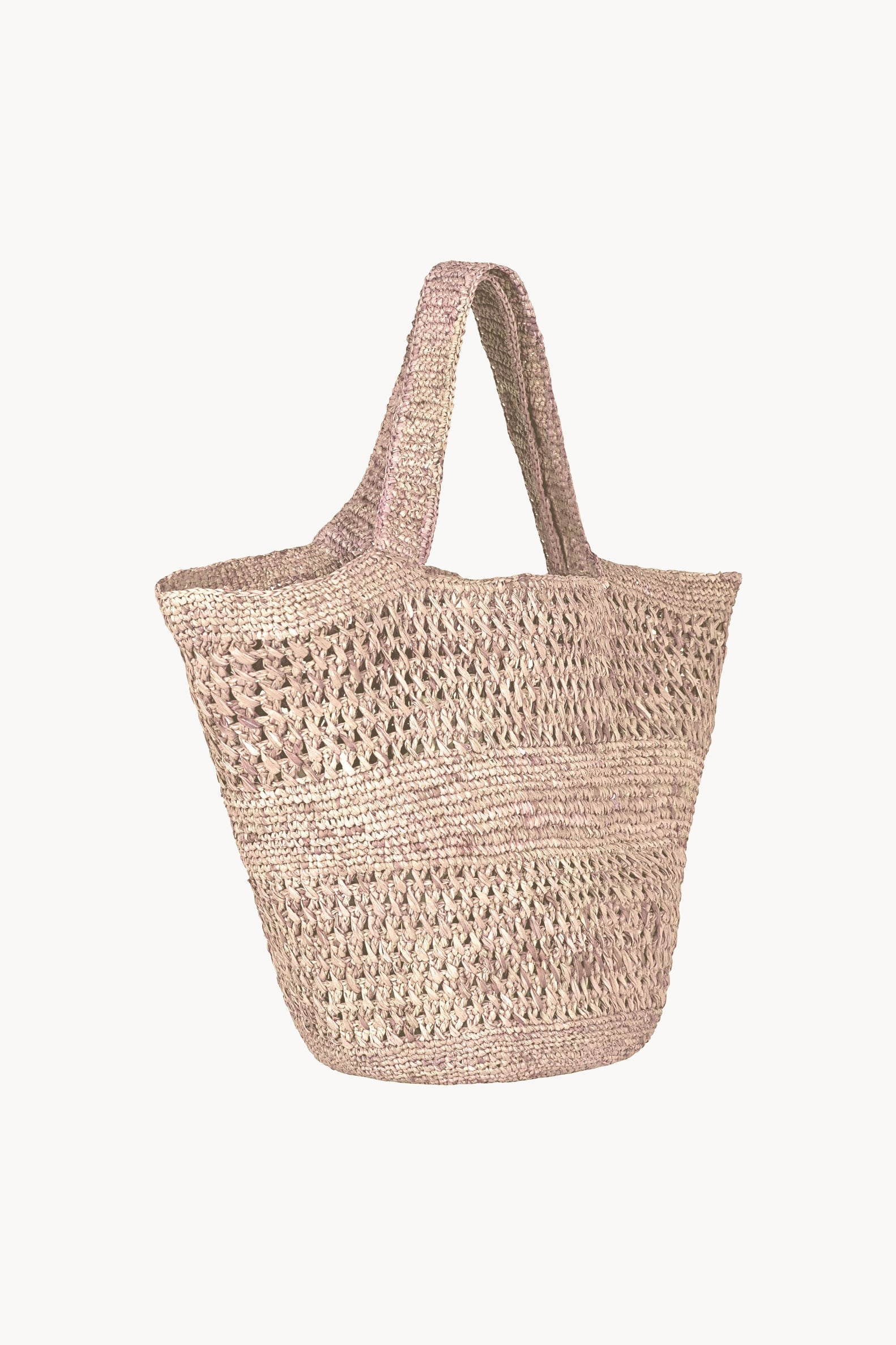 Borsa in Raffia all'Uncinetto Rosa