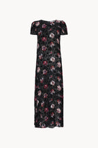 Black Pansy Flower Devoré Dress